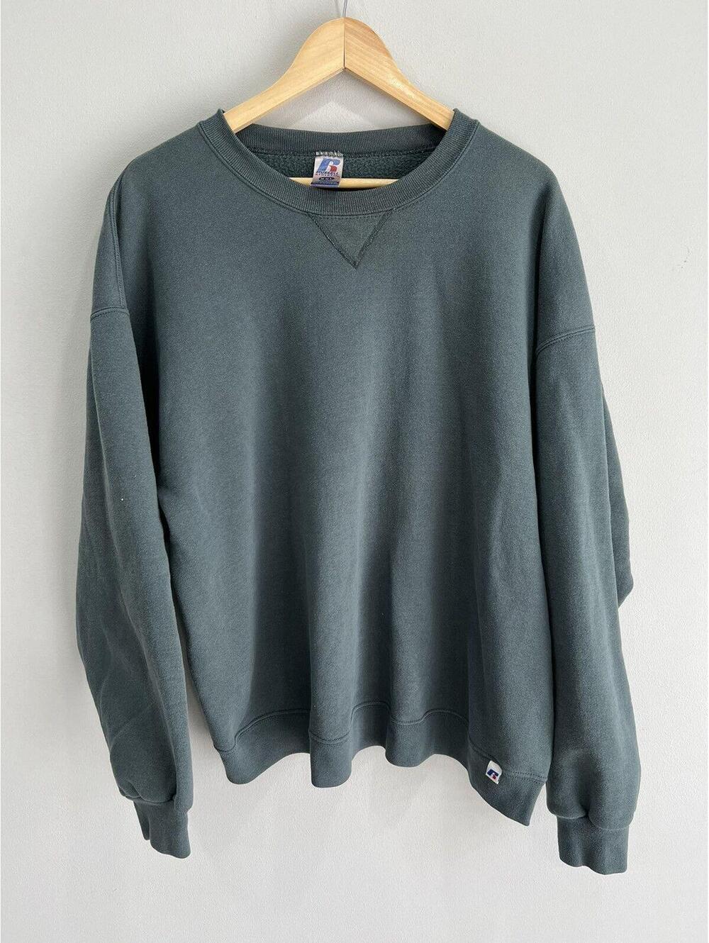 Vintage Russell Athletic Sweater Sweatshirt blank green